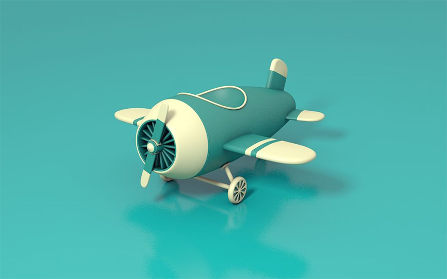 C4D教程！如何制作一个可爱的卡通小飞机？