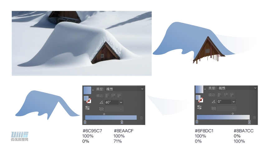 AI+PS教程！超美极光雪景插画壁纸绘制思路分享