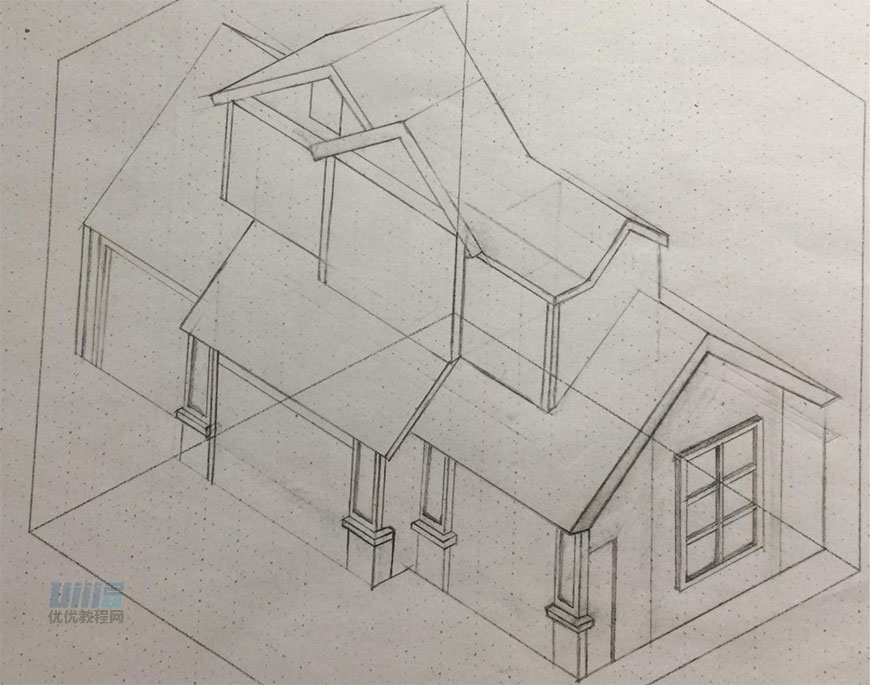 AI教程！超详细步骤教你绘制2.5D美式风格小别墅