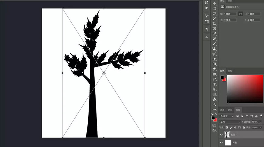 AI+PS教程！教你利用艺术笔刷绘制偏写实的树