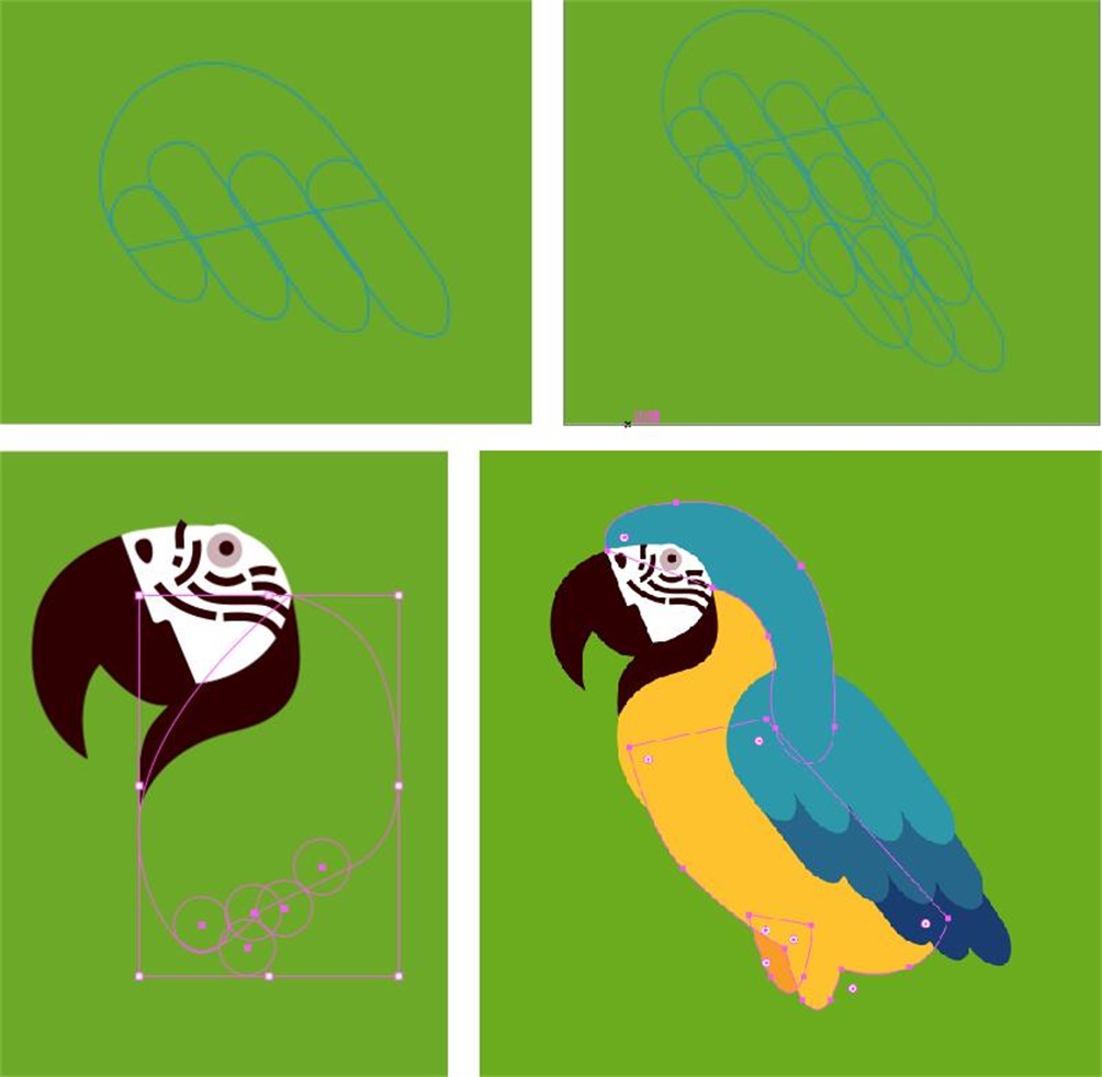 AI+PS教程！鹦鹉噪点插画（非手绘）